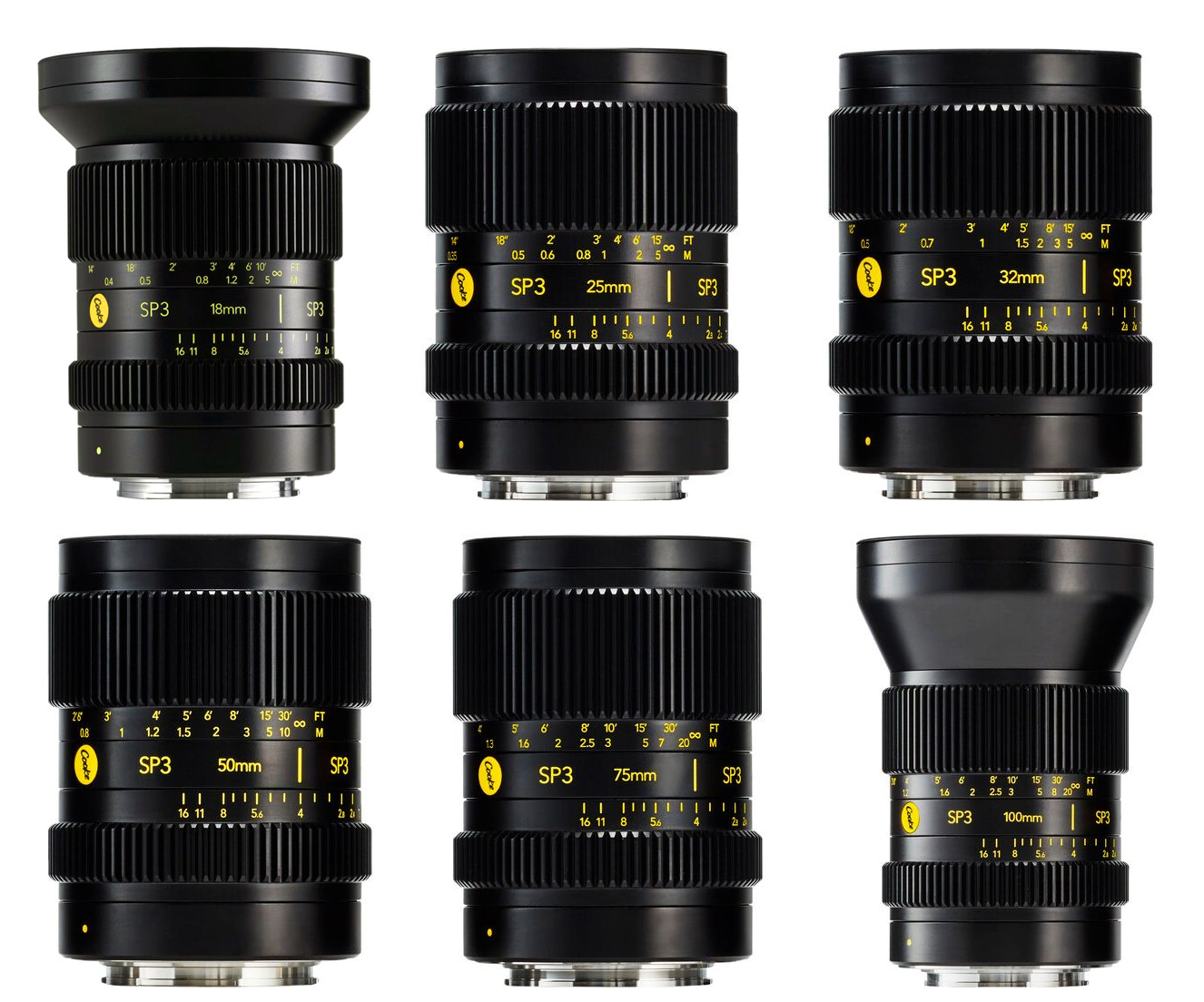 Cooke SP3 18mm/ 25mm/ 32mm/ 50mm / 75mm/ 100mm 6-Lens Set