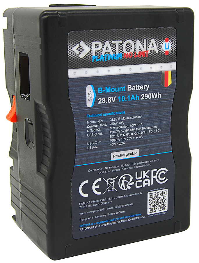 PATONA 290Wh Platinum B-Mount battery