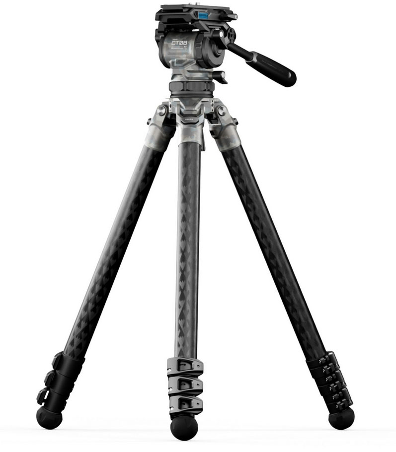 TILTA 75mm Cine Fluid Head + 3-Stage Carbon Fiber Tripod (8kg) TT-CT08-75-SC