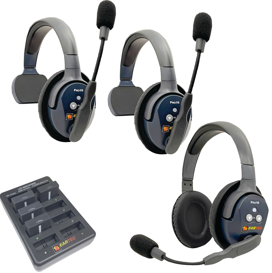 Eartec UltraLITE PRO16 2 x Single + 1 x Double Headsets (2.4 GHz)