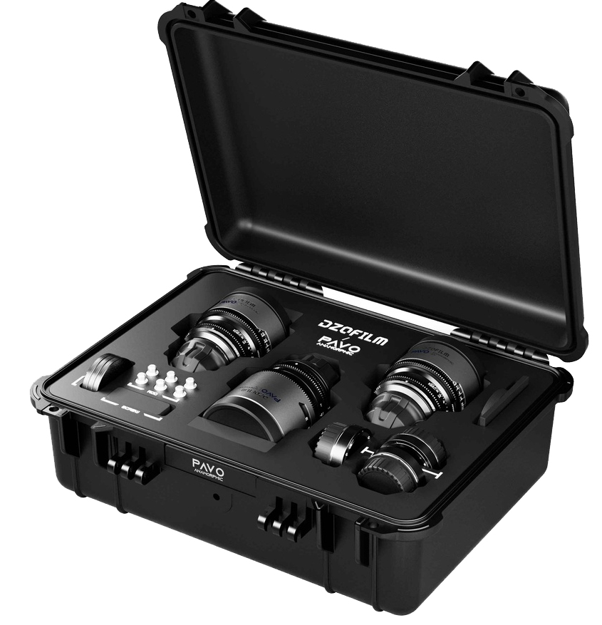 DZOFILM Pavo 2x Anamorphic 3-Lens Kit (28/40/75mm T2.1) Blue Coating