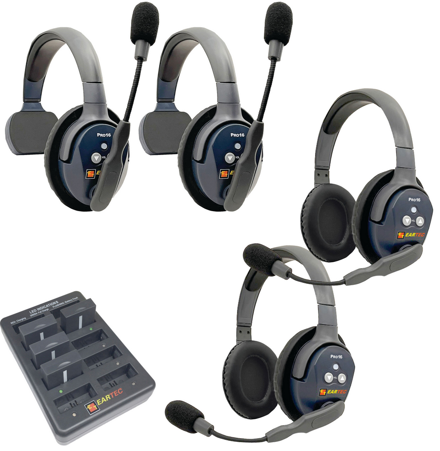 Eartec UltraLITE PRO16 2 x Single + 2 x Double Headsets (2.4 GHz)